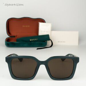 BRAND NEW Gucci GG1582SK 003 Opal Blue Grey Brown Unisex Square Sunglasses